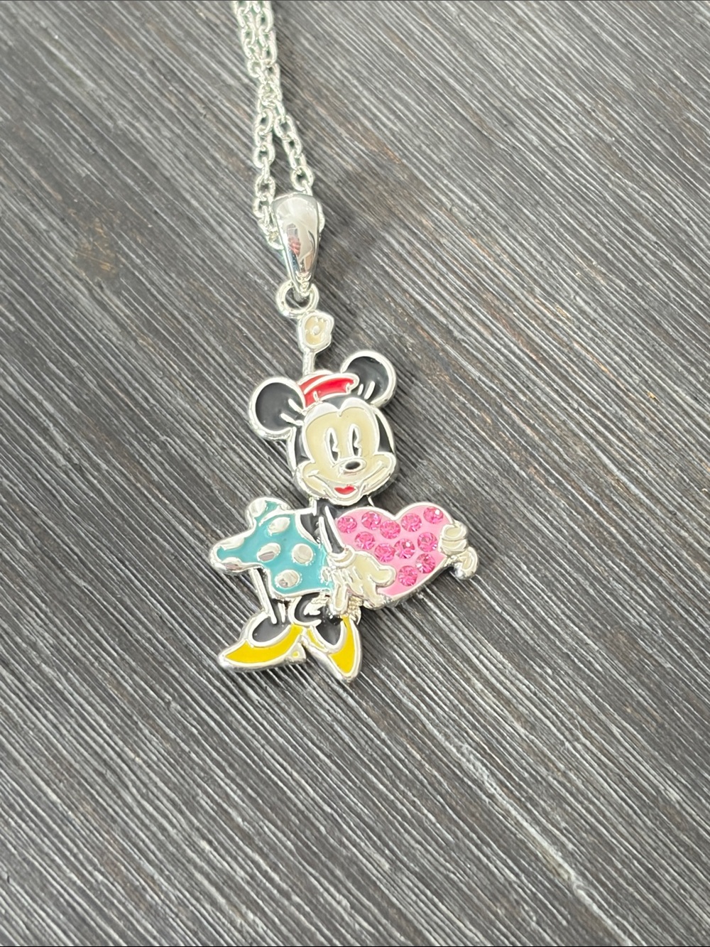 Disney Silver Minnie Mouse Pendant Necklace